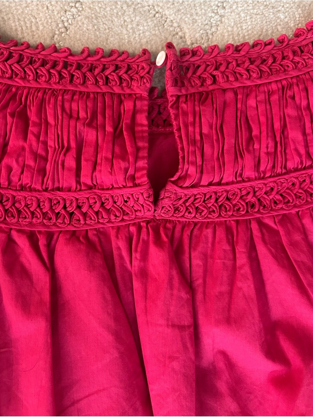 MERLETTE Women's Smocked Neck Puff Sleeve Top-Lined - Picture 7 of 7